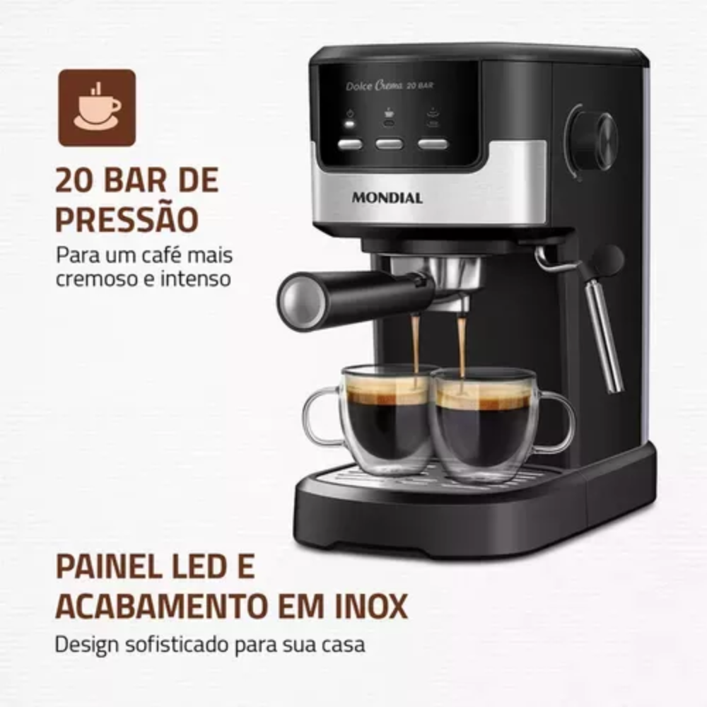 Cafeteira Elétrica Mondial C-20-ec Espresso 20 Bar 1200w Cafeteira Elétrica Mondial C-20-ec Espresso 20 Bar 1200w